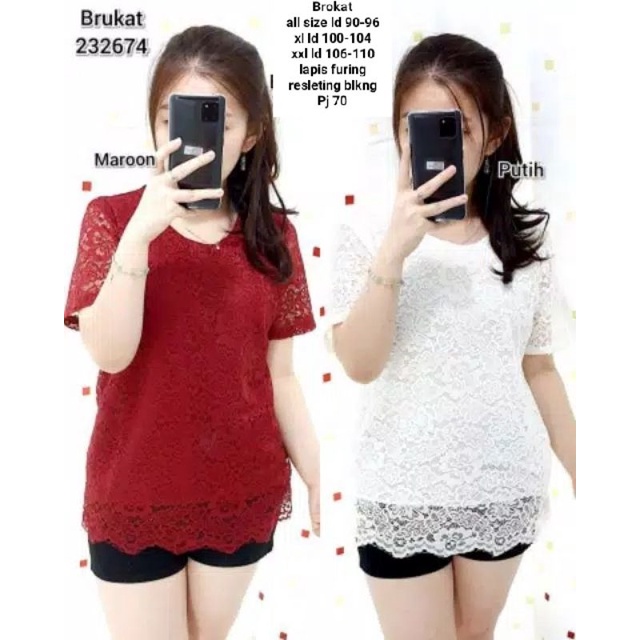 Atasan blouse  brokat brukat best seller