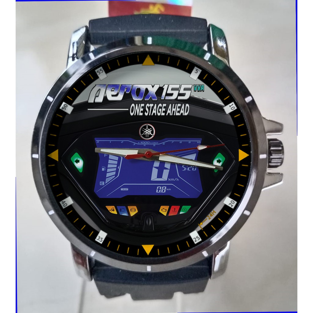 Yamaha AEROX 155 Speedometer art 1 Keren Jam Tangan Pria Custom Gambar Logo Nama
