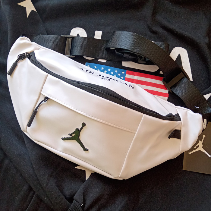 Tas Selempang Pria Wanita Jordan Leather Putih Original Murah - Hitam