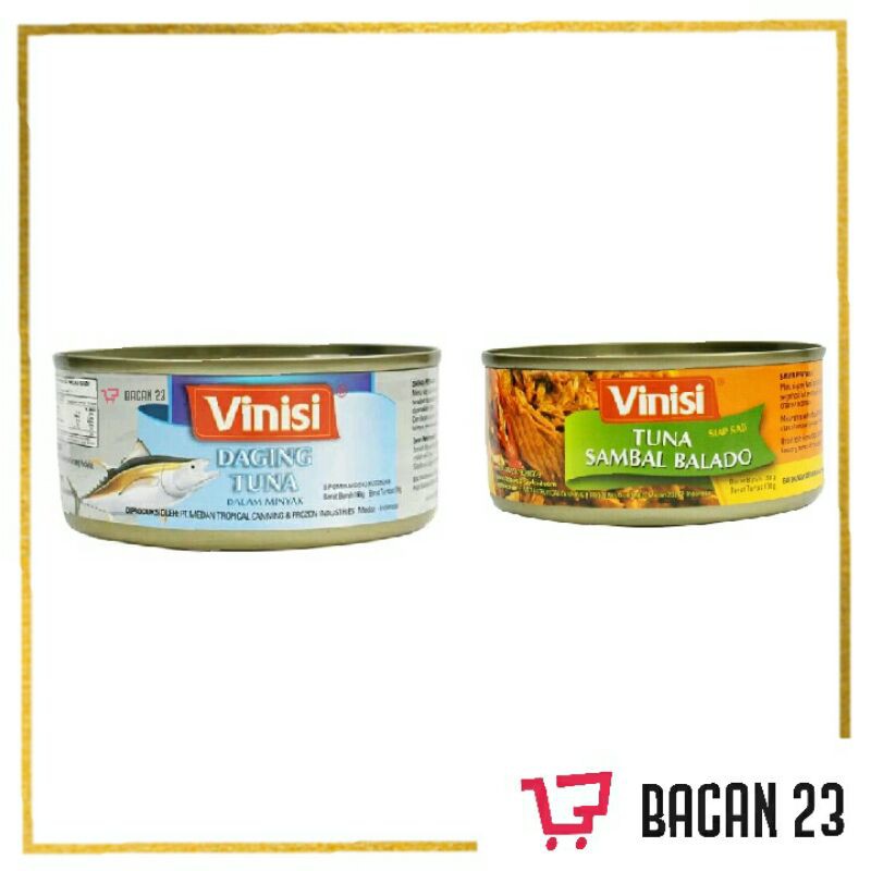 

Vinisi (Tuna Sambal Balado 130gr - Daging Tuna 160gr) / Makanan Kaleng / Bacan 23 - Bacan23