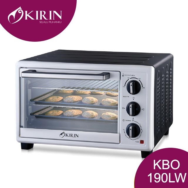 Kirin Oven Listrik KBO-190 LW KBO 190 Kapasitas 19 Liter  Hemat Daya Low Watt | Open Panggangan Kue