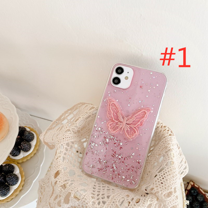 Pretty Pink Butterfly Case SAMSUNG S8 S9 S10 Plus Note 8 9 10 Plus A6 A60 A6 Plus A7 2018 J4 J6 Plus A10S A20S A50 A50S A30S A51 A71 Lace Casing