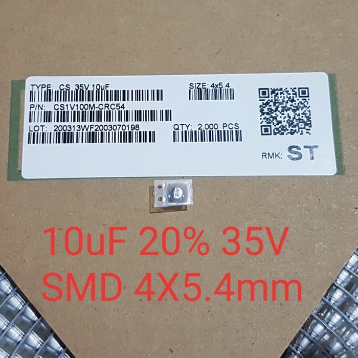 Kapasitor 10uF 35V SMD 4X5.4 ST