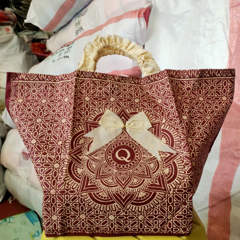 tas hajatan spundbond renda batik tenggah aneka warna uk.22x22