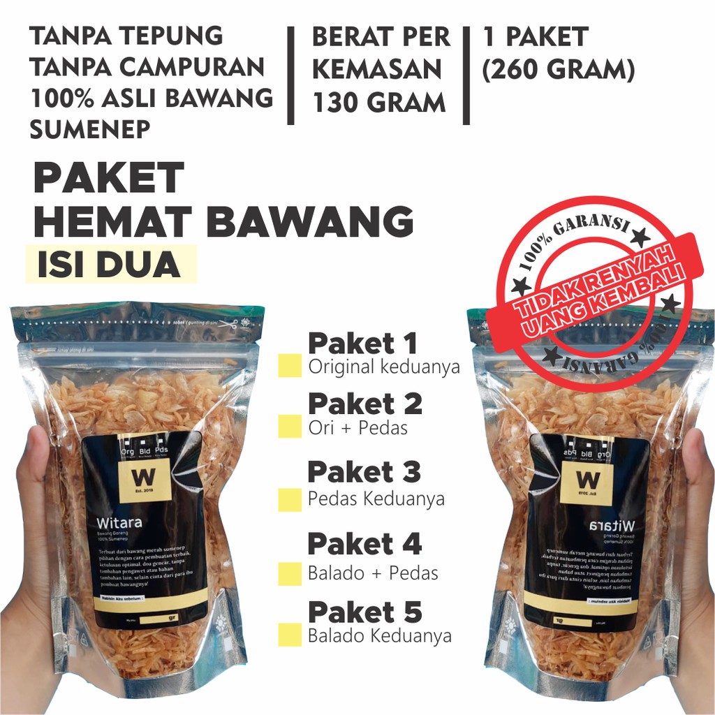 

Paket Bawang Goreng Sumenep 260gram Kemasan Pouch