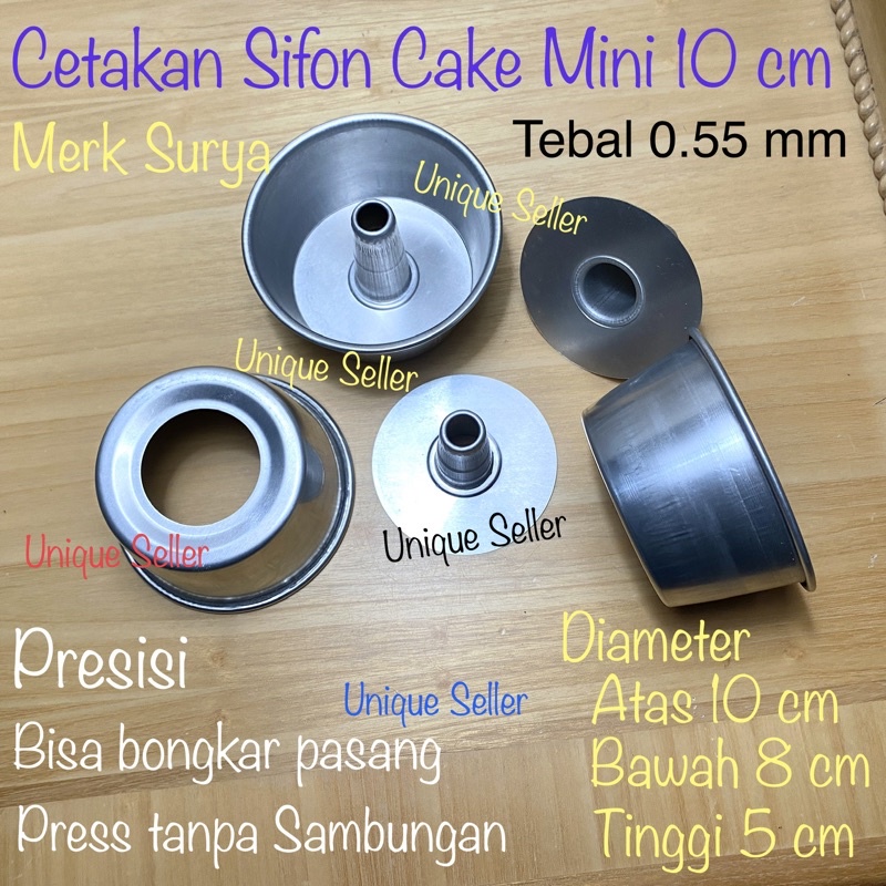 Cetakan Sifon Mini Bongkar Pasang Diameter 10 cm Tinggi 5 cm (Per Pcs) - 005 / Cetakan Chiffon Cake / Cetakan Kue Sifon / Loyang Sifon Mini 10 cm / Cetakan Sifon Kecil Aluminium Press Tanpa Sambungan / Loyang Sifon Kecil / Cetakan Sifon Cake Mini