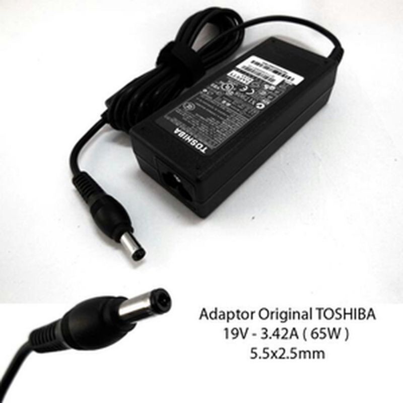 TOSHIBA - Casan Charger Laptop Toshiba L510 L740 L745 L735 L730 L640 L645 L635 19V-3.42A ORIGINAL