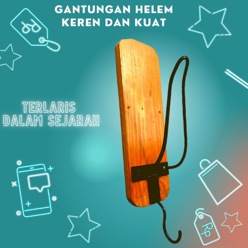 BESI + KAYU / GANTUNGAN HELM DAN KAYU FREE CANTOLAN / GANTUNGAN JAKET