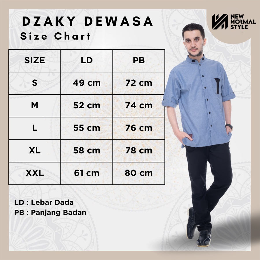 Dzaky Series Baju Pakaian Kemeja Kemko Koko Kokoh Muslim Kurta Pakistan Pria Laki Cowok Dewasa Lengan Pendek Dewasa Premium Terbaru 2022