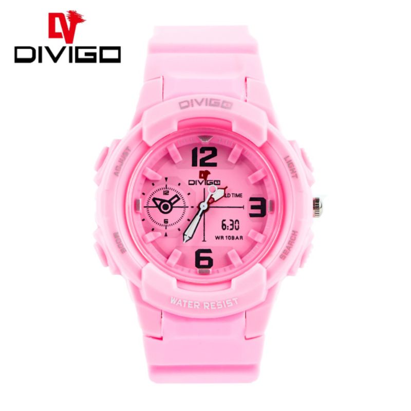 (Terima Cod)Jam Tangan Wanita Fashion Divigo AdJust Anti Air/Water Resist Strap Rubber/Karet(Dikirim Jakarta)