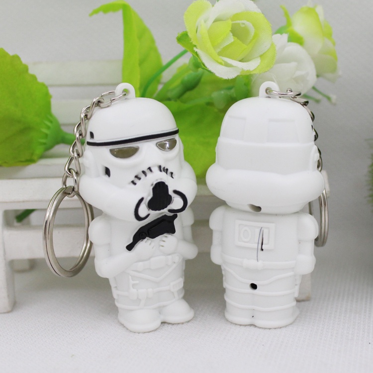 1pc Gantungan Kunci Bentuk Stormtrooper Star Wars Dengan Lampu LED Dan Suara