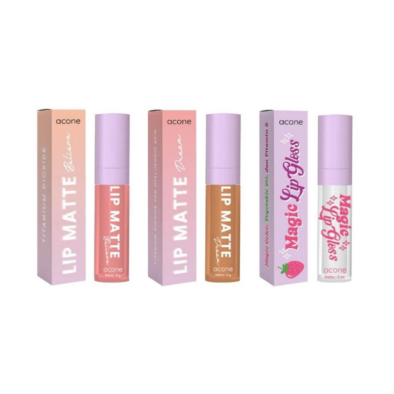 (FREE GIFT) LIP ACONE MAGIC LIP GLOSS / MAGIC LIP MATTE SERUM LIP CREAM