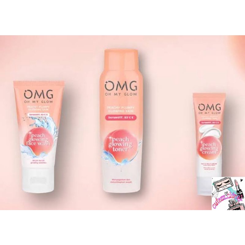 ☃️Cutezz_ching1☃️OMG Oh My Glow Peach Glowing Series♡ Toner ♡ Face Wash ♡ Cream ♡