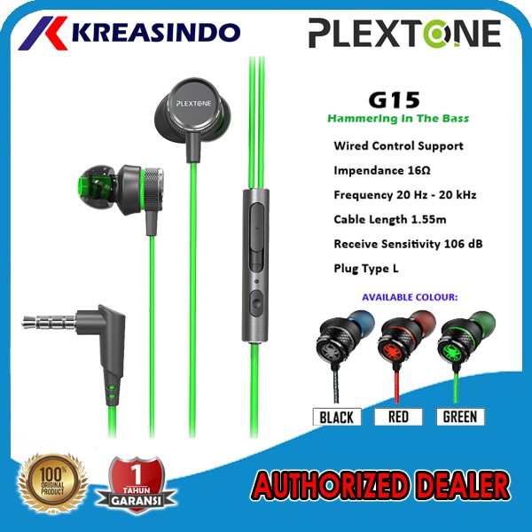 Plextone G15 In-ear Gaming Earphone Headset Original Asli