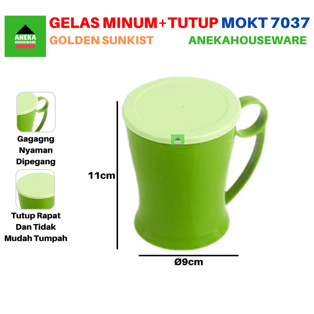 Gelas Mug Tutup Plastik Golden Sunkist MOKT 7037