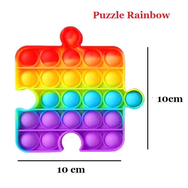 Pelangi Pop It Fidget Push Penghilang Stress dan Mepertajam  Sensorik Anak-162gr-Puzzle-rainbow