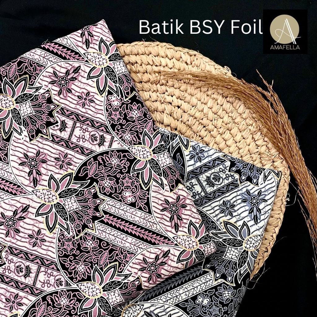 1/2 meter Kain Batik BSY Foil Halus Meteran Bahan Rok Kebaya Wanita Bridesmaid Seragaman Keluarga