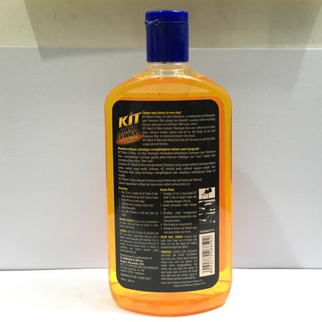 KIT WASH &amp; WAX SHAMPOO - CAR WAX SHAMPOO WASH &amp; WAX KIT 500ML