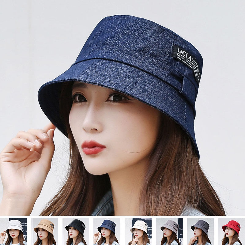 Topi Bucket Hats UCLA Premium 100% katun Fashion Wanita Pria double sided mode korea original import produksi pabrik resmi