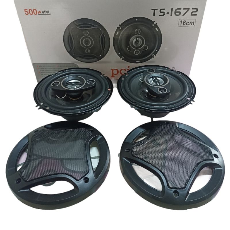 PCINENER Speaker Subwoofer Mobil 6 Inch Hi Fi 500W 2PCS - TS-1672