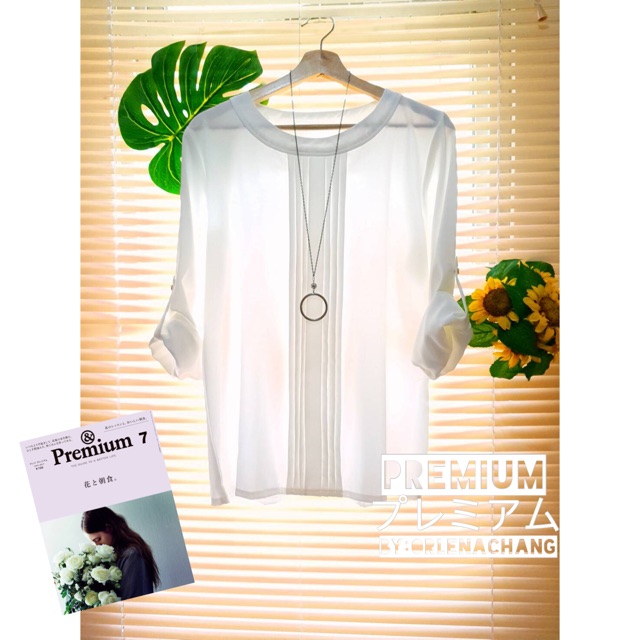 PREMIUM Blus putih wanita simple polos omiset elegan
