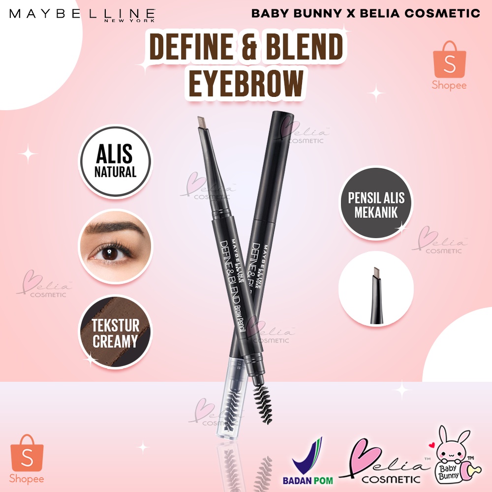 ❤ BELIA ❤ Maybelline Define &amp; Blend eyebrow (pensil alis mekanik) BPOM Ori 100%