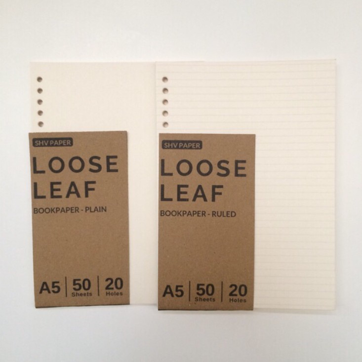 

LOOSE LEAF A5 BOOKPAPER GRID DOT LINED PLAIN