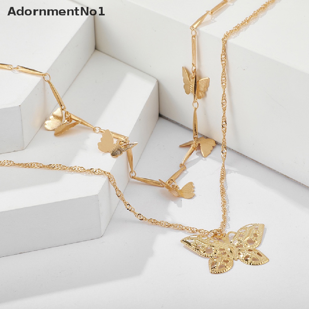 (AdornmentNo1) Kalung Rantai Dengan Liontin Kupu-Kupu Gaya Boho Untuk Wanita