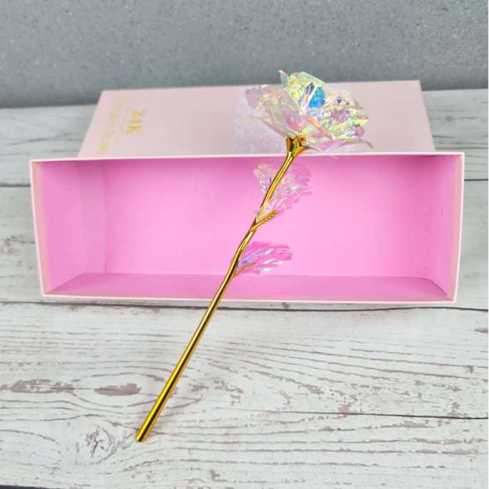 GIJ - ACEVIVI Bunga Mawar Dekorasi Gold Foil Flower Galaxy Rose