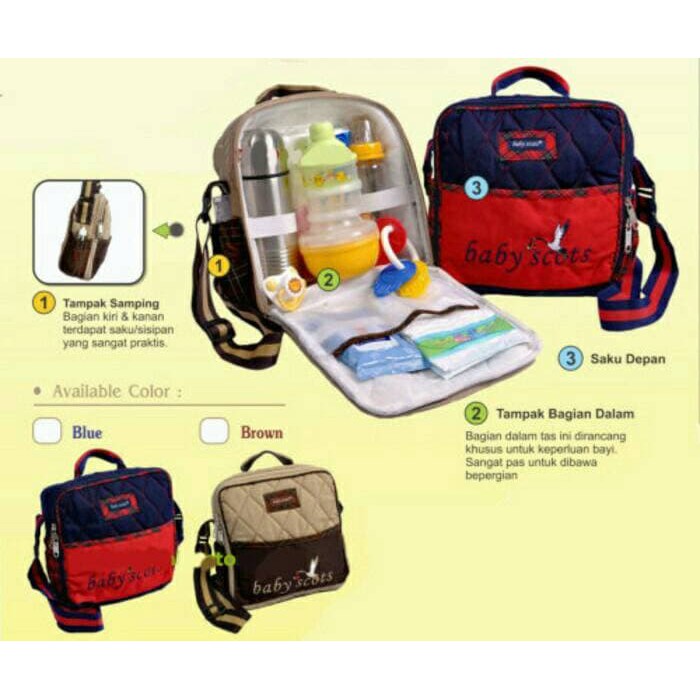 Tas Bayi Scots Baby Scots Embroidery Simple Bag Tas Bordir Kecil