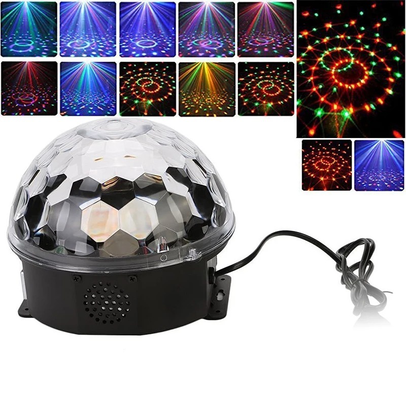 Lampu Crystal Magic Ball Light RGB Disco Colorful LED 20W Rotation