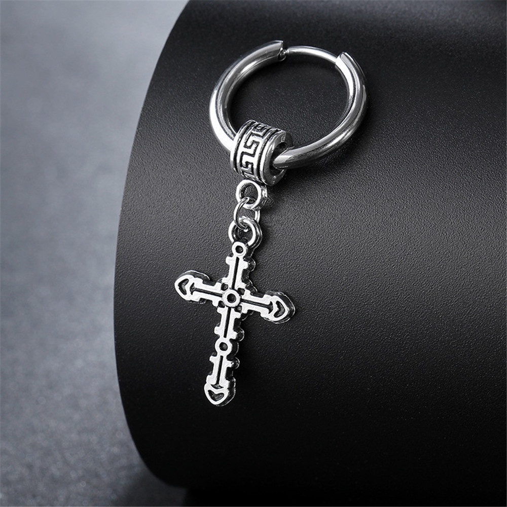 【COD Tangding】Anting Tusuk Gantung Bahan Stainless Steel Desain Koin Gaya Trendy Untuk Wanita