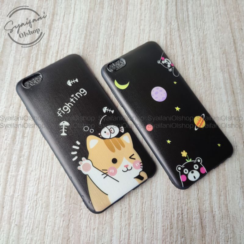 Softcase Vivo V5 / V5s / V5 Lite ( 1601 , 1713 , 1612 , 1609 ) Case Black Karakter