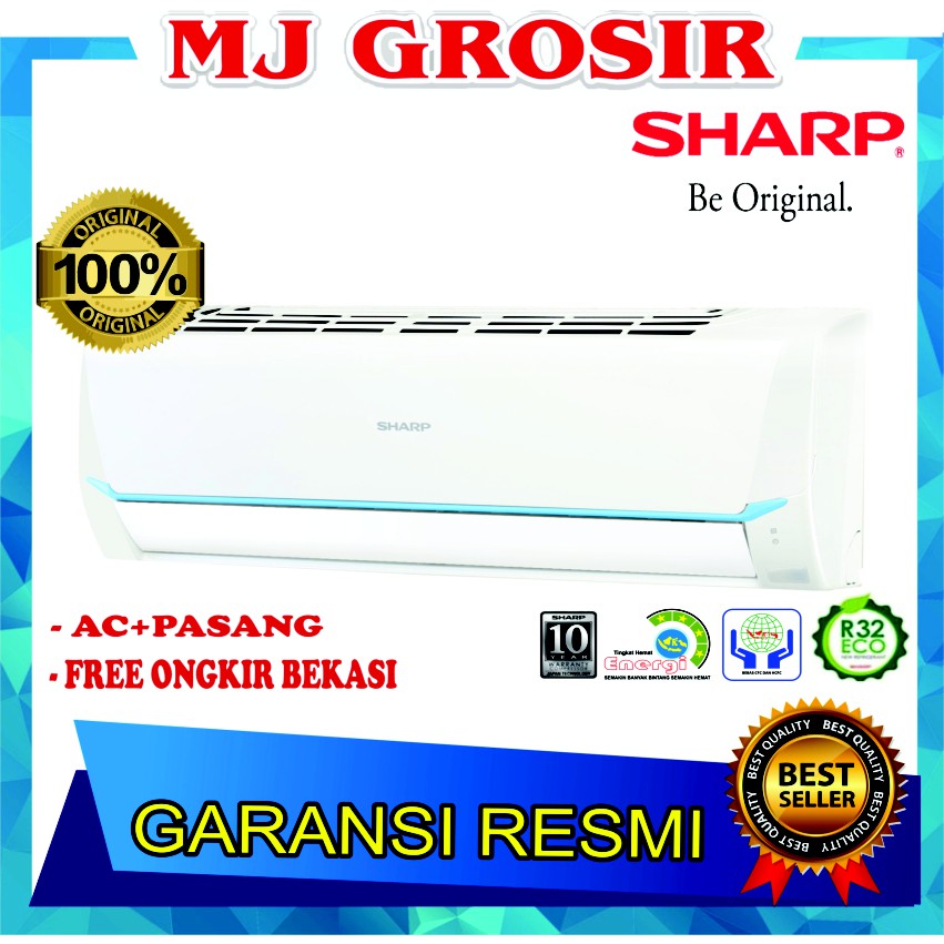 AC SHARP AH-A 18 SAY 18SAY 2 PK + PASANG R32 THAILAND ECO JETSTREAM - Putih