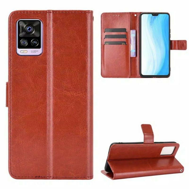 Flip Case VIVO V21 5G V20 SE Y12s Y20s Y20i Y20 Y53 Leather Cover Wallet Kulit Sarung Dompet Casing