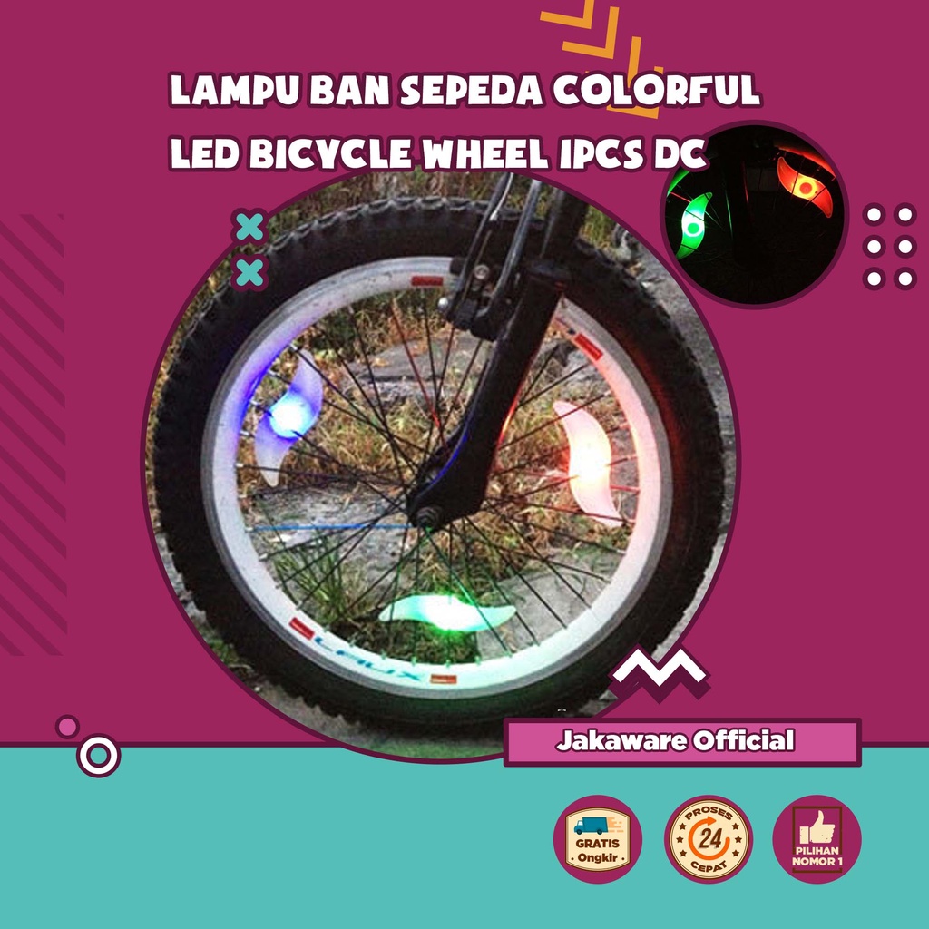 LAMPU BAN SEPEDA COLORFUL LED BICYCLE WHEEL LIGHT SEPEDAH TEMPEL WARNA WARNI COLORFULL COLORFULE MAL