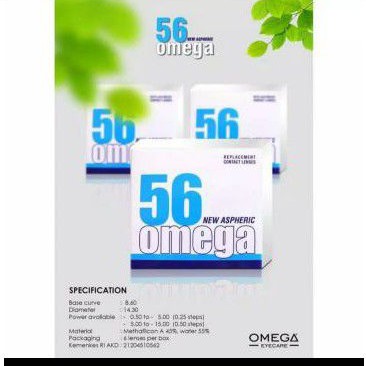 Softlens Omega 56 Bulanan 3psg -10.50 s/d -15.00