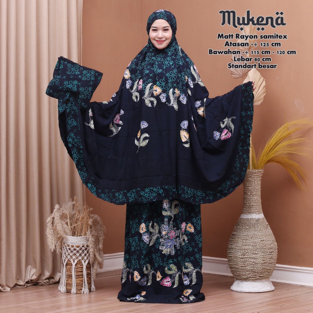 Mukena Batik Cap Encim Asli Pekalongan Bahan Rayon Super Mukenah Dewasa