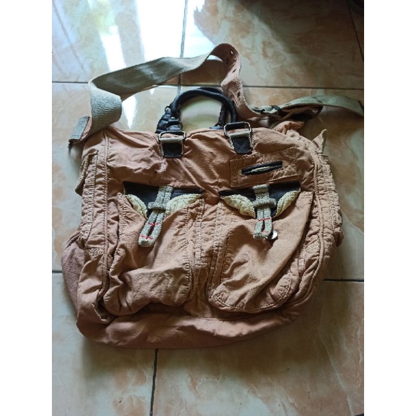 Tas QueensLand Preloved jumbo perpaduan bahan& kulit  panjang 75cm