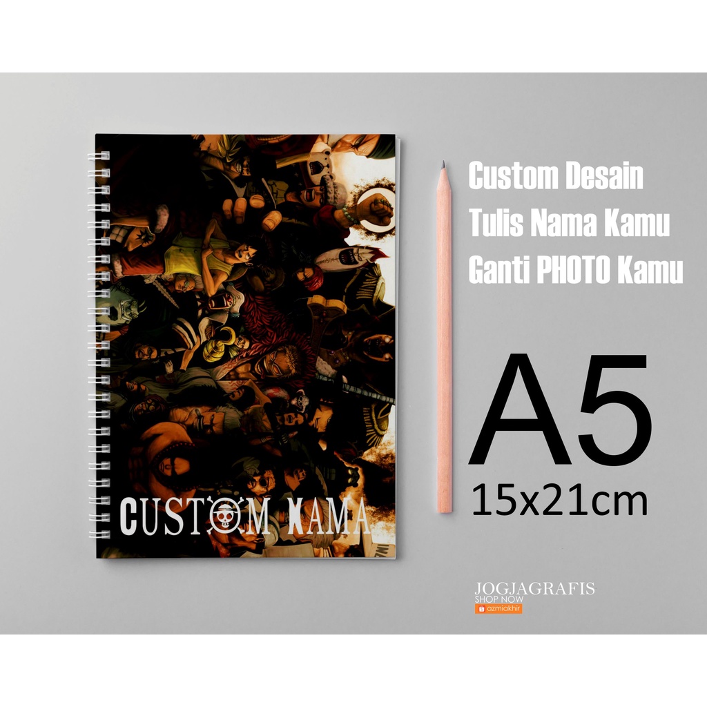 

Buku Notebook Anime One Piece A5 Custom Desain Notebook Spiral