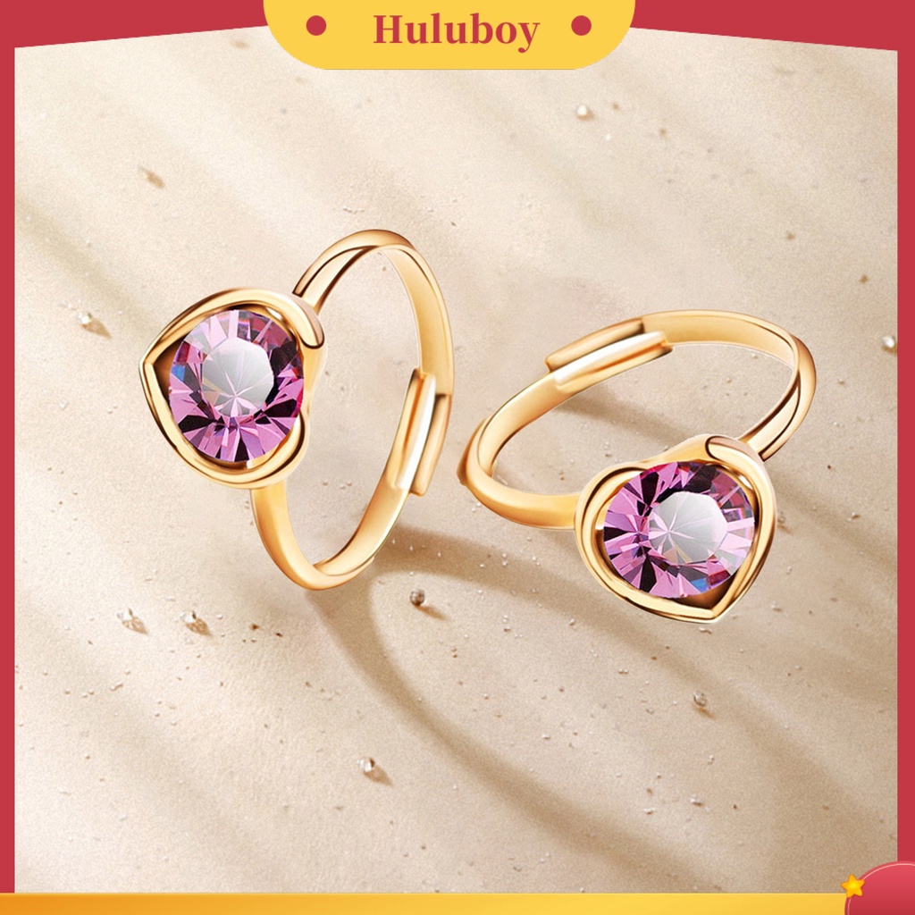 Hu Hu Hu Hu Hu Alat Bantu Pasang Kacamata♡ 4pcs / Set Kalung Anting Cincin Gelang Desain Hati Aksen Glitter Kristal Imitasi Bahan Alloy Gaya Vintage Untuk Pesta