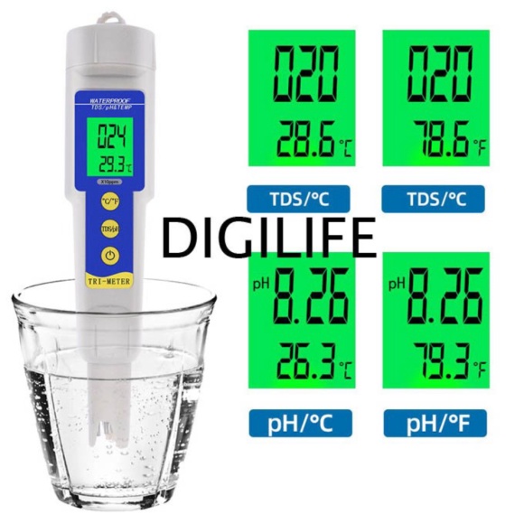 

Ready Stock PH TDS Temperature Tester 3 in 1 Hydroponic Meter 986 Hidroponik Air