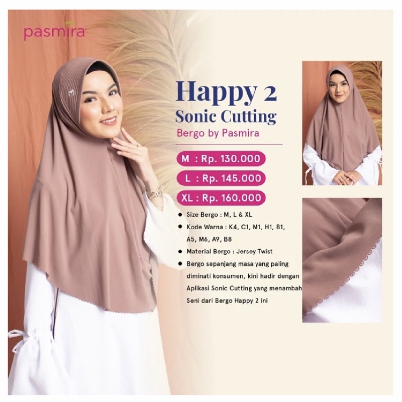 PASMIRA HAPPY 2 BERGO | JILBAB PASMIRA | FREE PAPERBAG