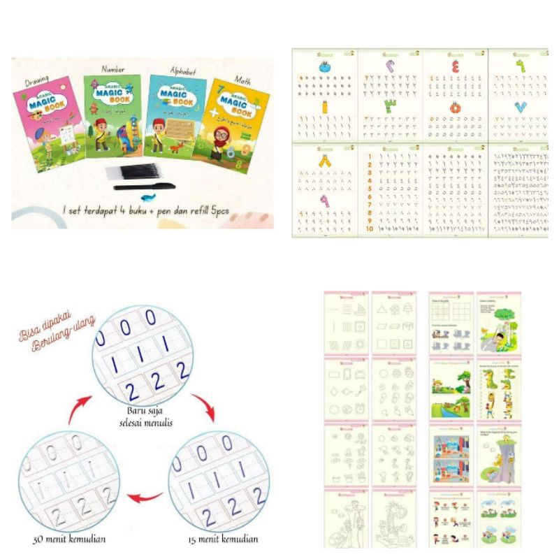 sank magic book hijaiyah, arabic number, etc (4 books)