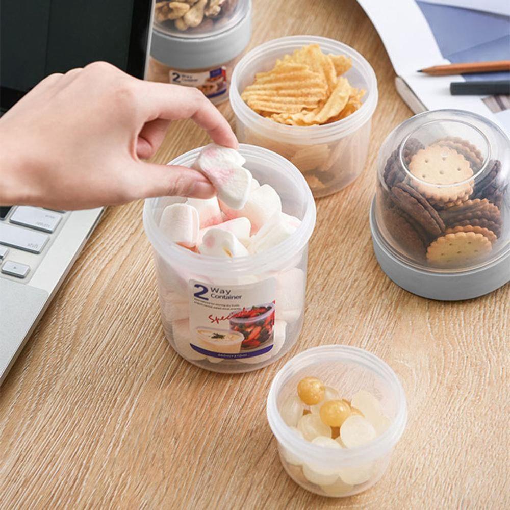 [Elegan] Wadah Penyimpanan Makanan Extra Large 2-Layer Container Plastic Sealed Box Kotak Pengawet Sekat Food Storage Cereal Storage Organizer