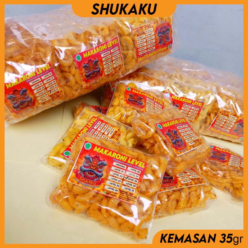 

SHUKAKU Makaroni Level Pedas Level 7 Kemasan 35gram