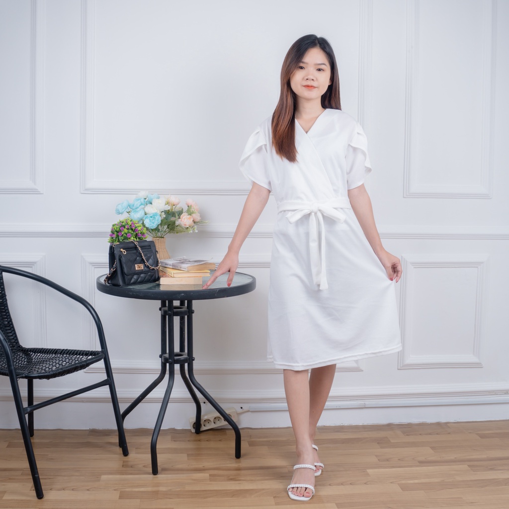 IL - Lolina Dress Casual Terusan Premium Crepe / Dress Polos Wanita Korean Style