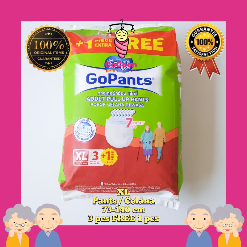 Popok Dewasa Lansia Sensi Gopants XL 3+1 XL3+1 Tipe Celana