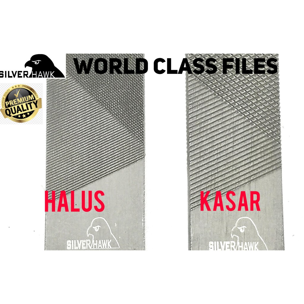 Silver Hawk Kikir Flat 12&quot; Halus Kikir Plat 12 inchi Flat Smooth Files