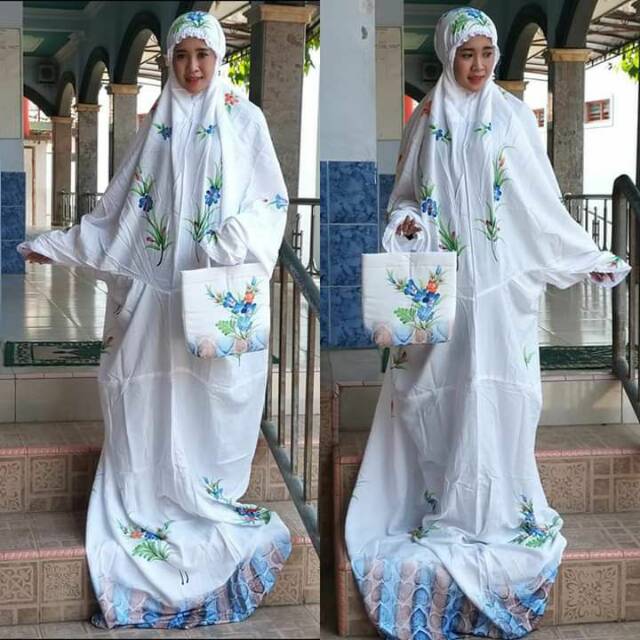 mukena terusan batik cap asli pekalongan